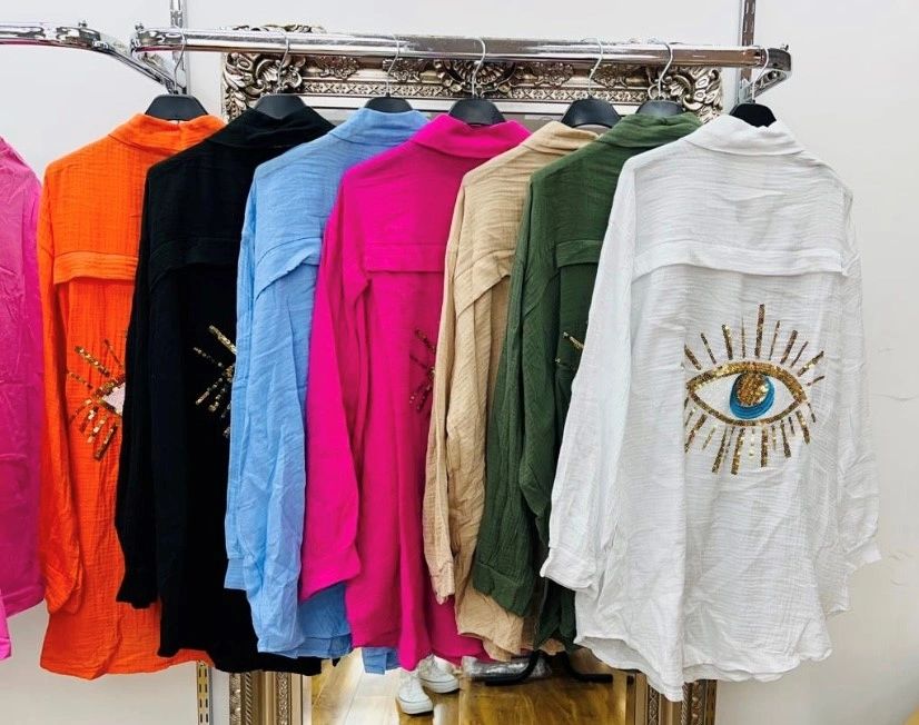 Sequin Eye Shirt Cheese Cloth